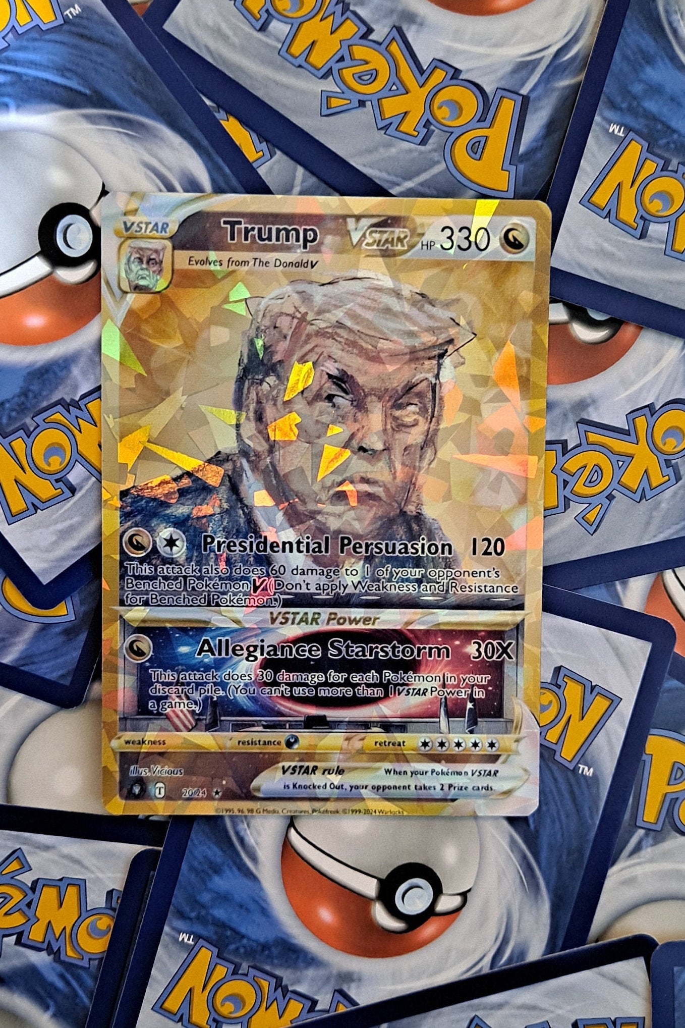 Trump Court Sketch Pokemon Card