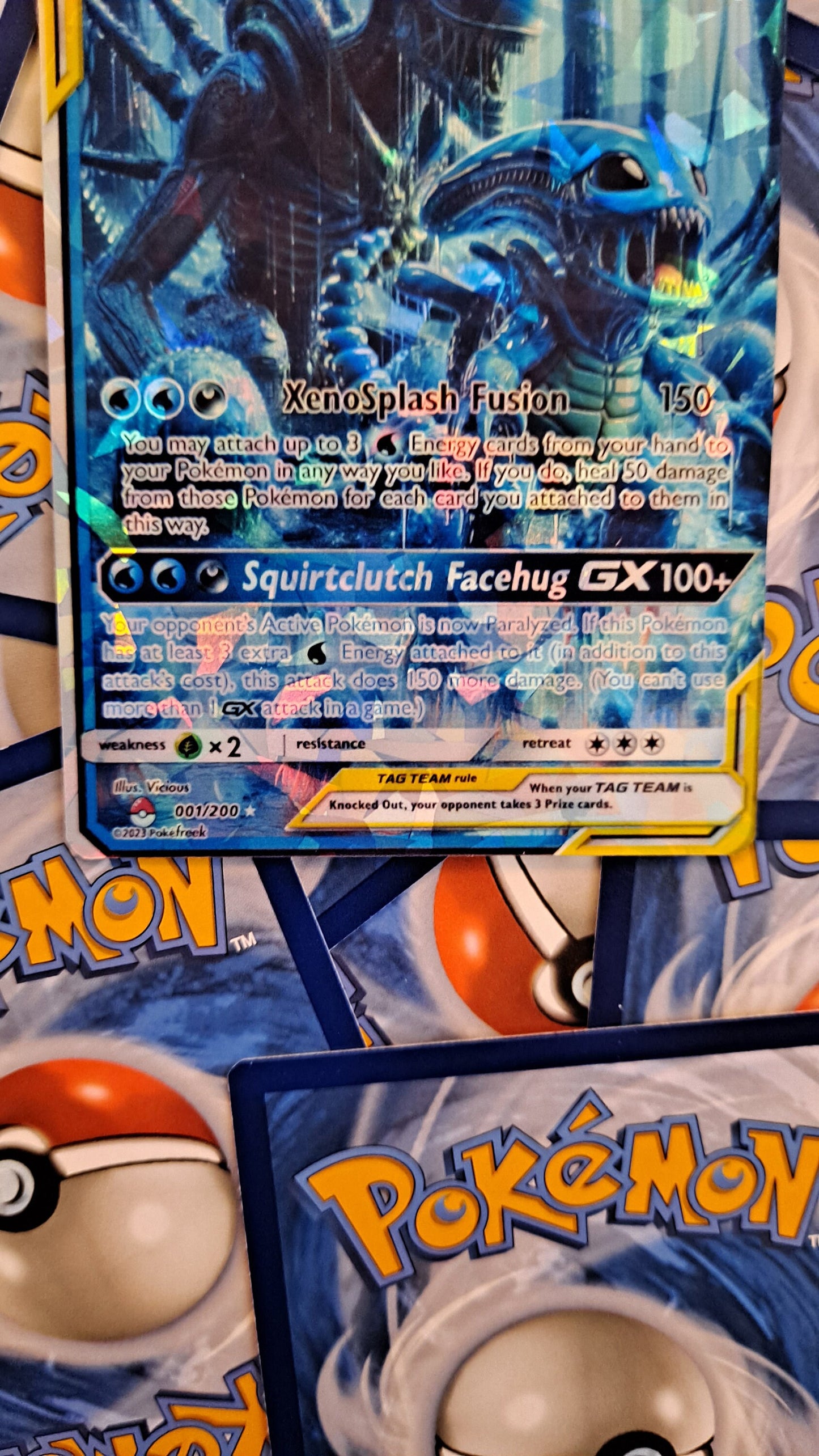 Squirtle And Xenomorph Tag Team Pokemon Card