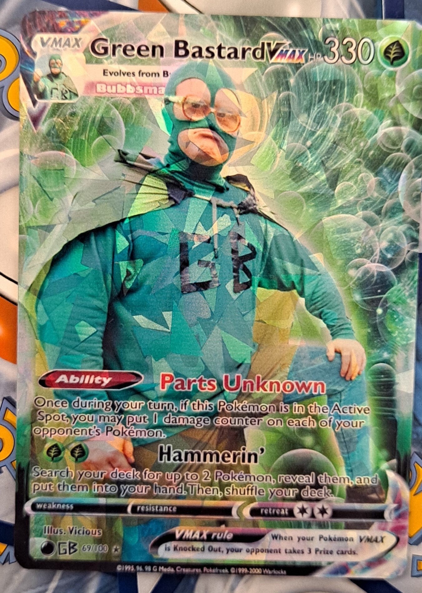 Green Bastard Pokemon Card - TPB - Trailer Park Boys ViciousProxies Green Bastard Pokemon Card - TPB - Trailer Park Boys ViciousProxies