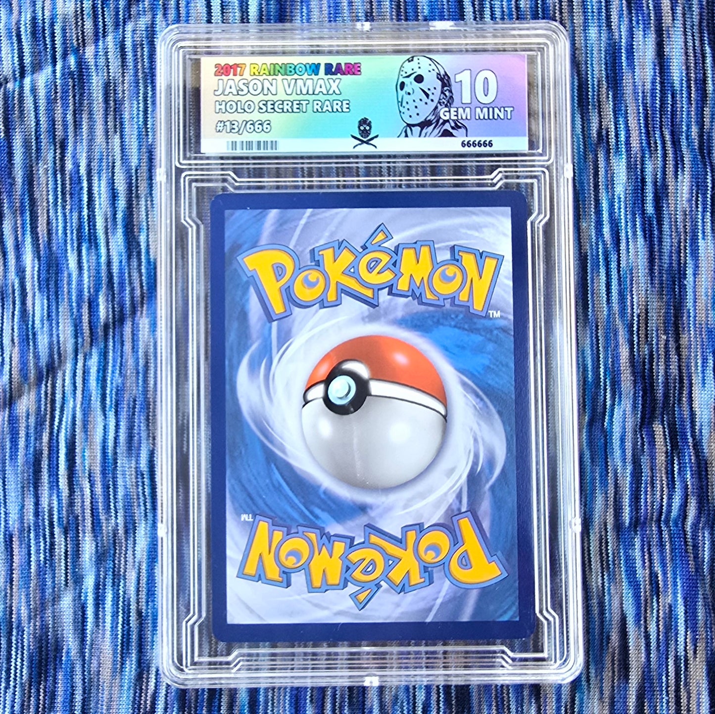 Jason Voorhees w/ custom slab Pokemon Card