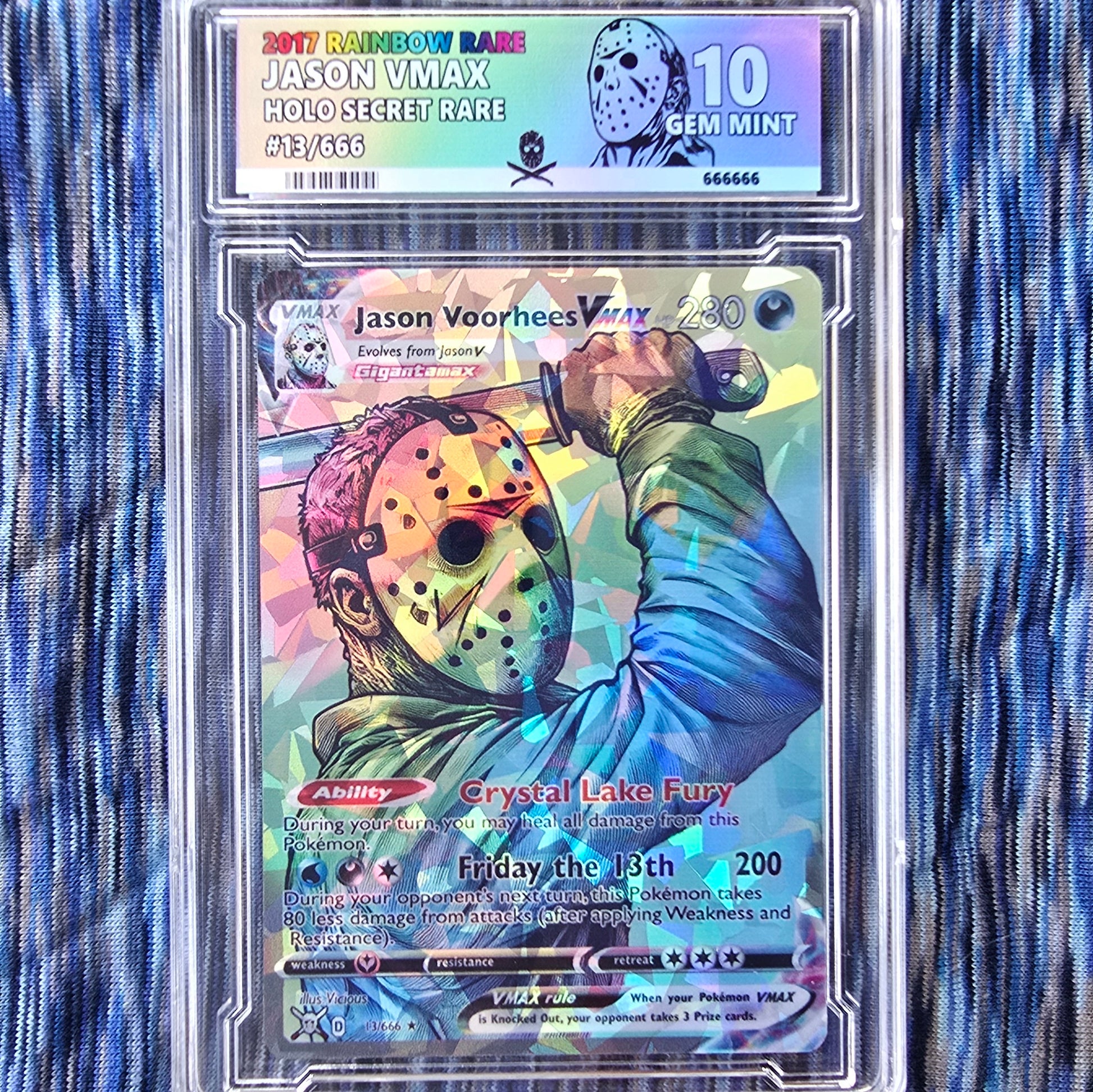 Jason Voorhees w/ custom slab Pokemon Card