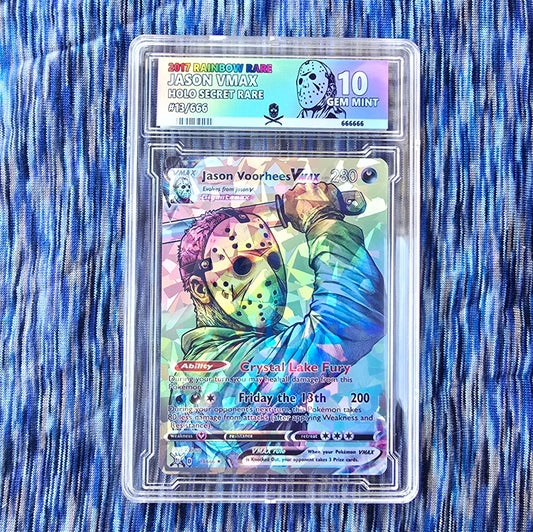 Jason Voorhees w/ custom slab Pokemon Card