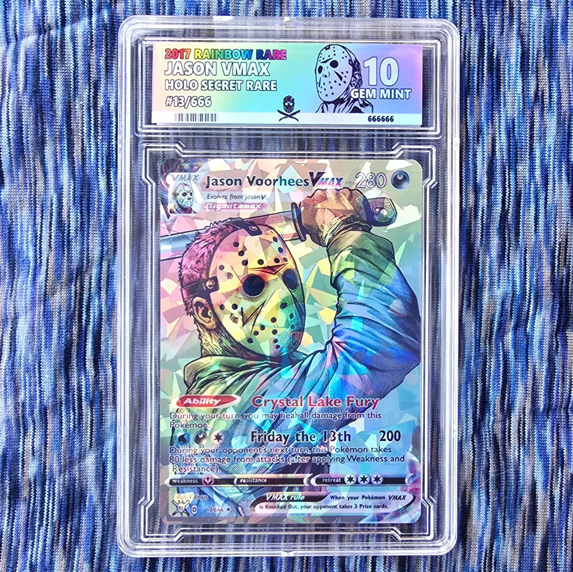 Jason Voorhees w/ custom slab Pokemon Card