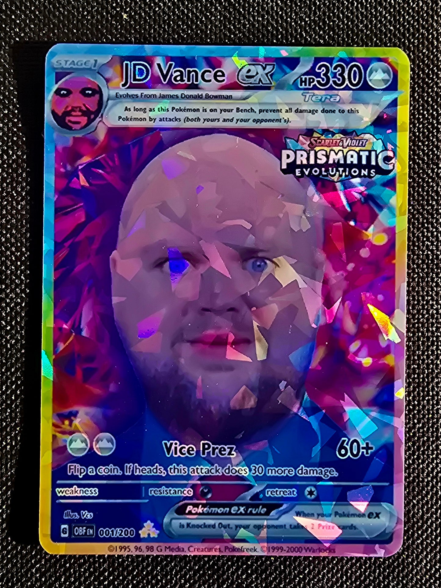 JD Vance bald meme Pokemon Card