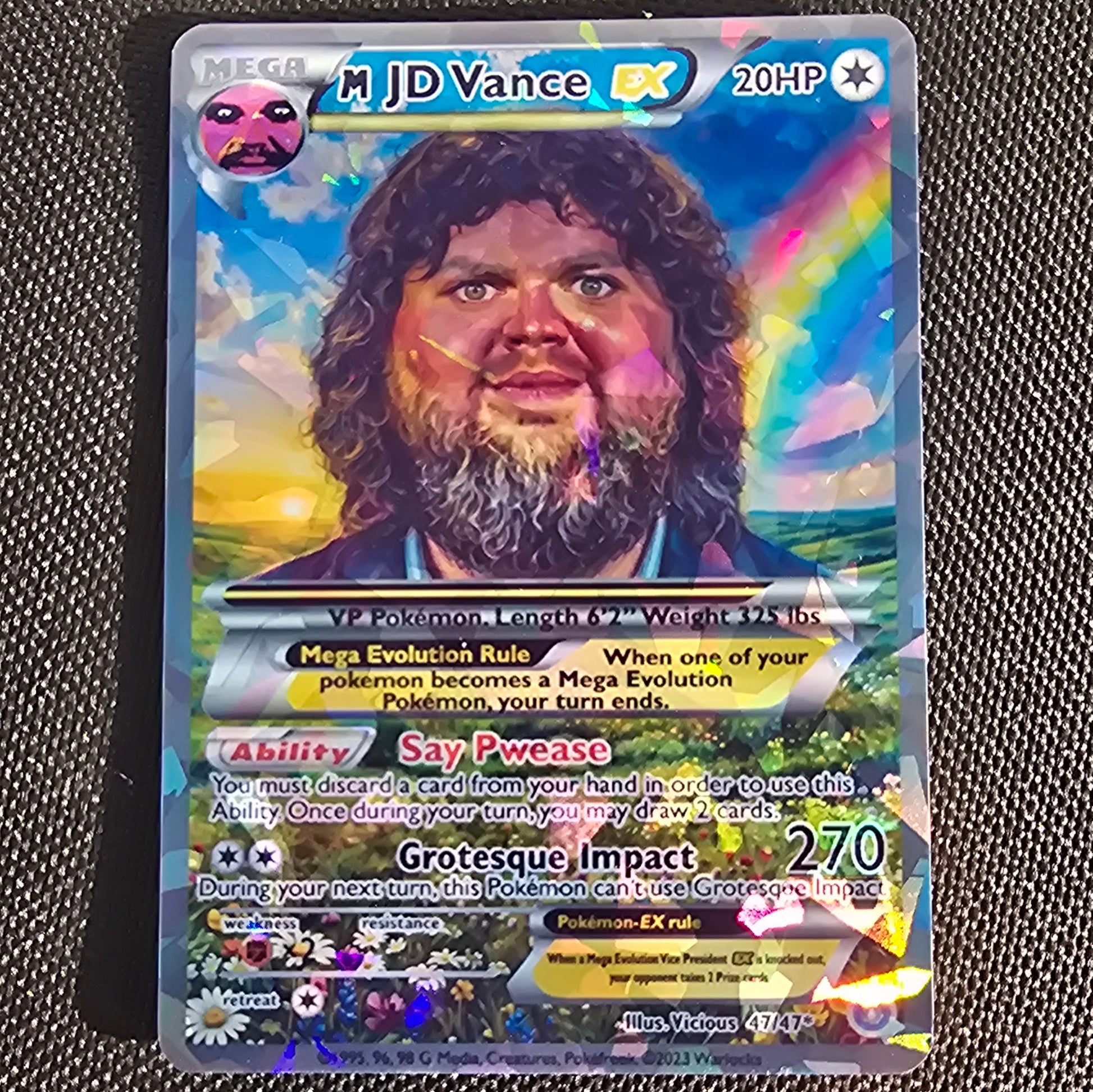 JD Vance meme Pokemon Card - say pwease meme
