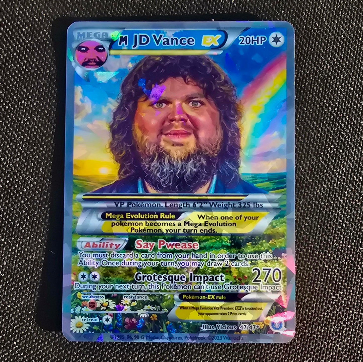 JD Vance meme Pokemon Card - say pwease meme
