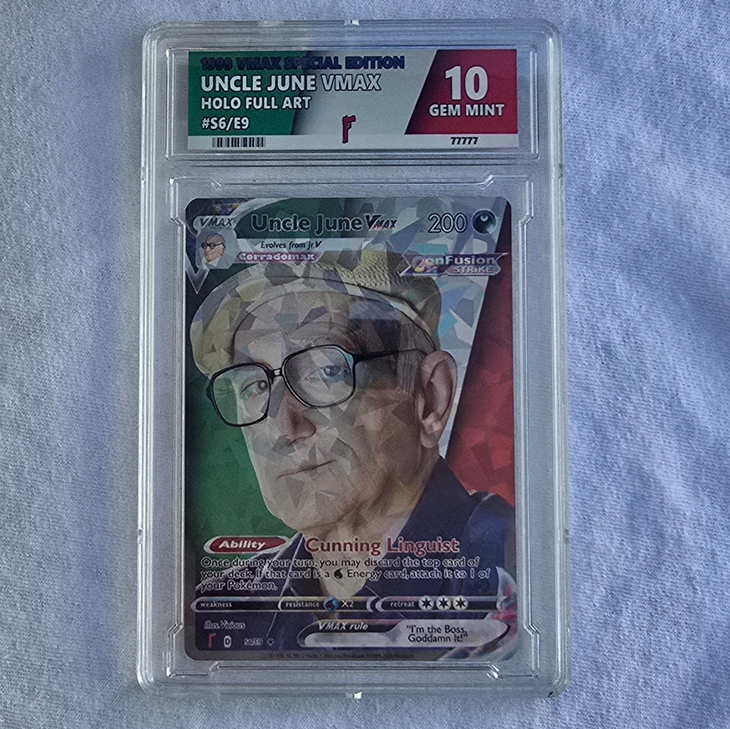 Uncle June Pokemon Card w/ Custom Slab - The Sopranos - Uncle Jr