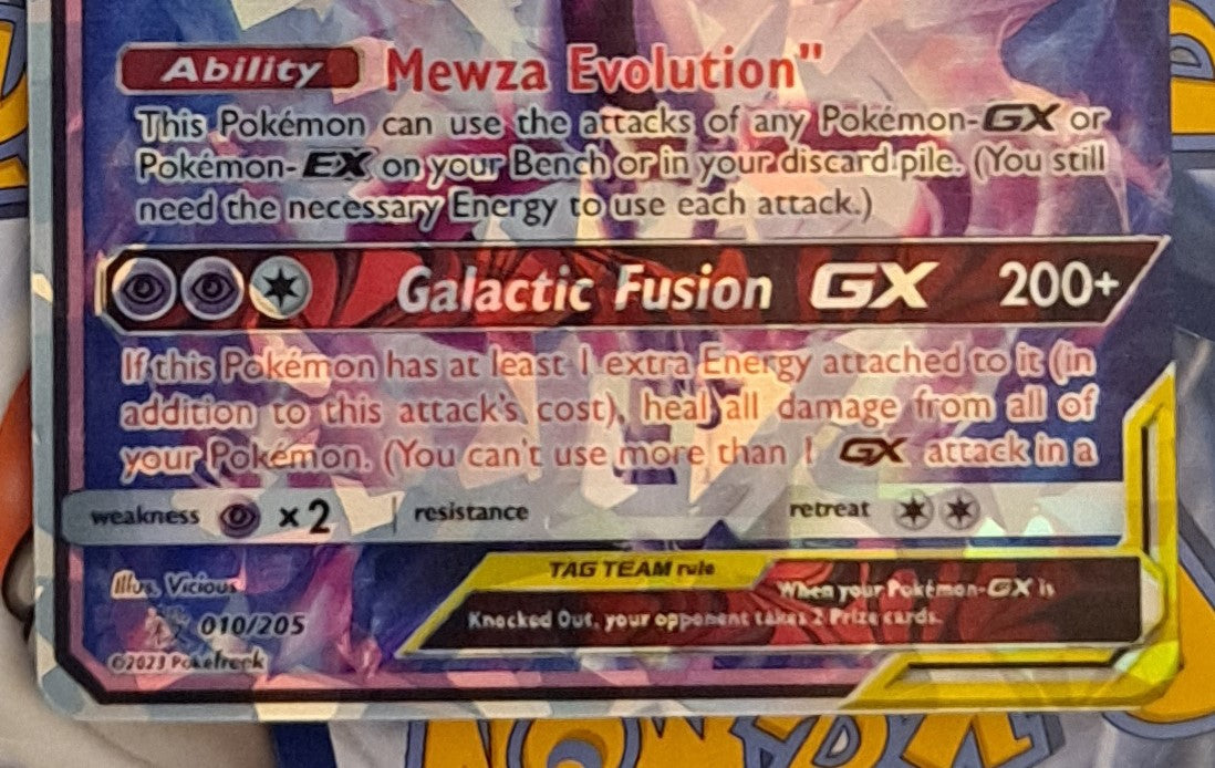 Mewtwo and Frieza Tag Team Pokemon Card