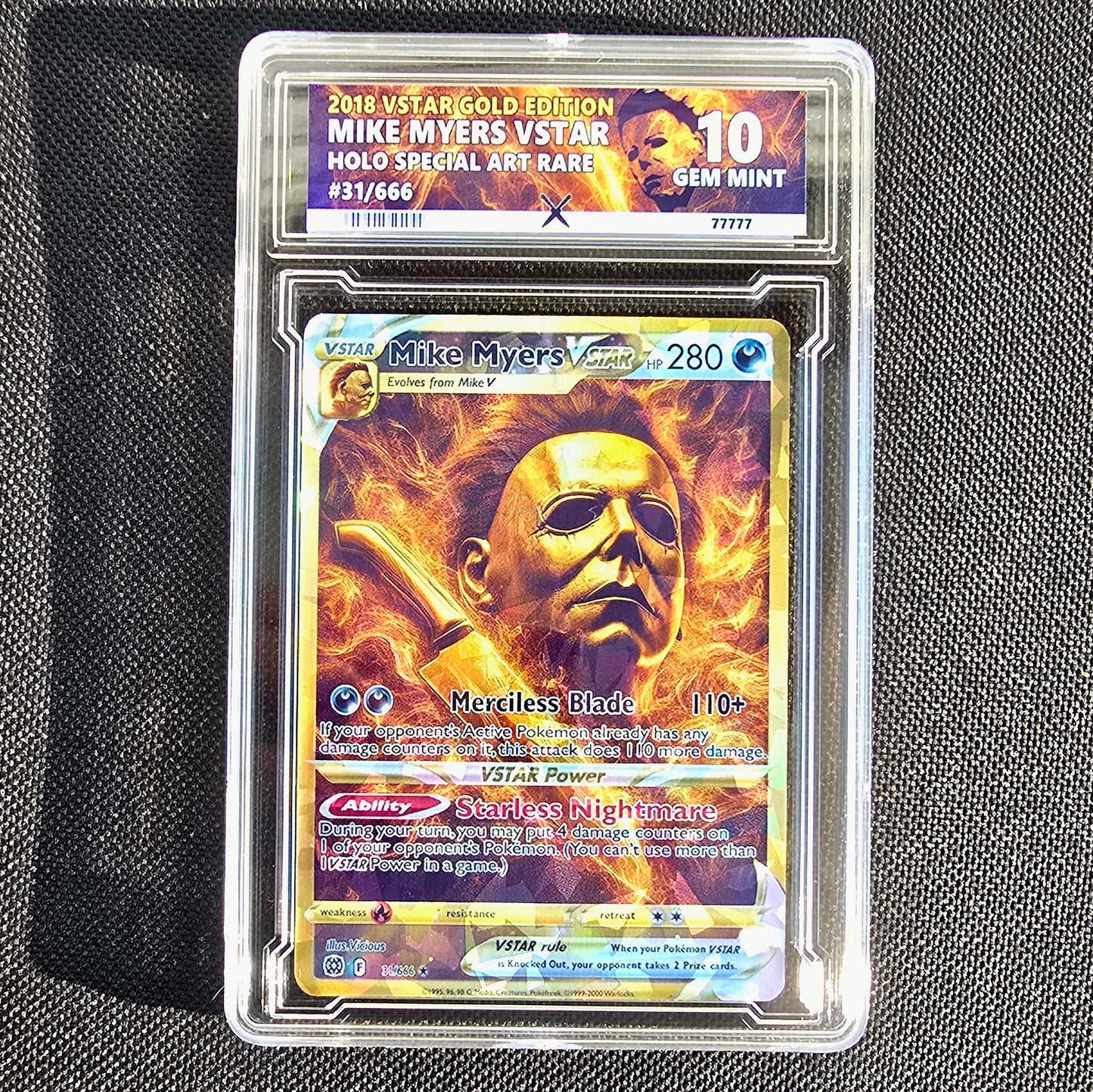 Michael Myers Pokemon Card w/ custom slab