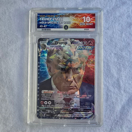 Trump Mugshot Pokemon Card With Custom Slab