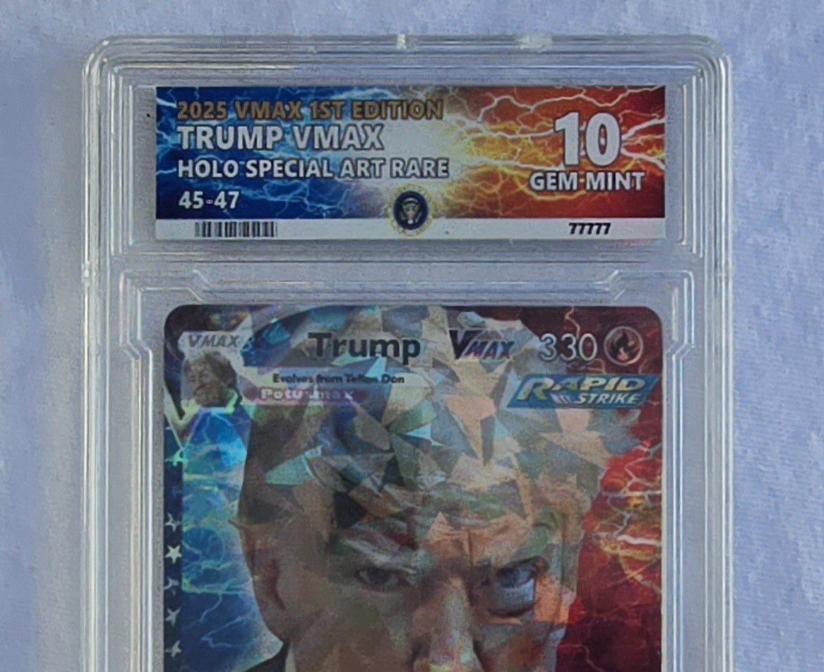 Trump Mugshot Pokemon Card With Custom Slab