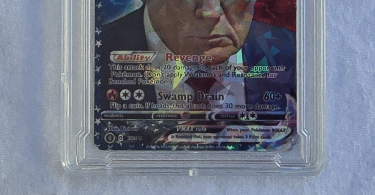 Trump Mugshot Pokemon Card With Custom Slab
