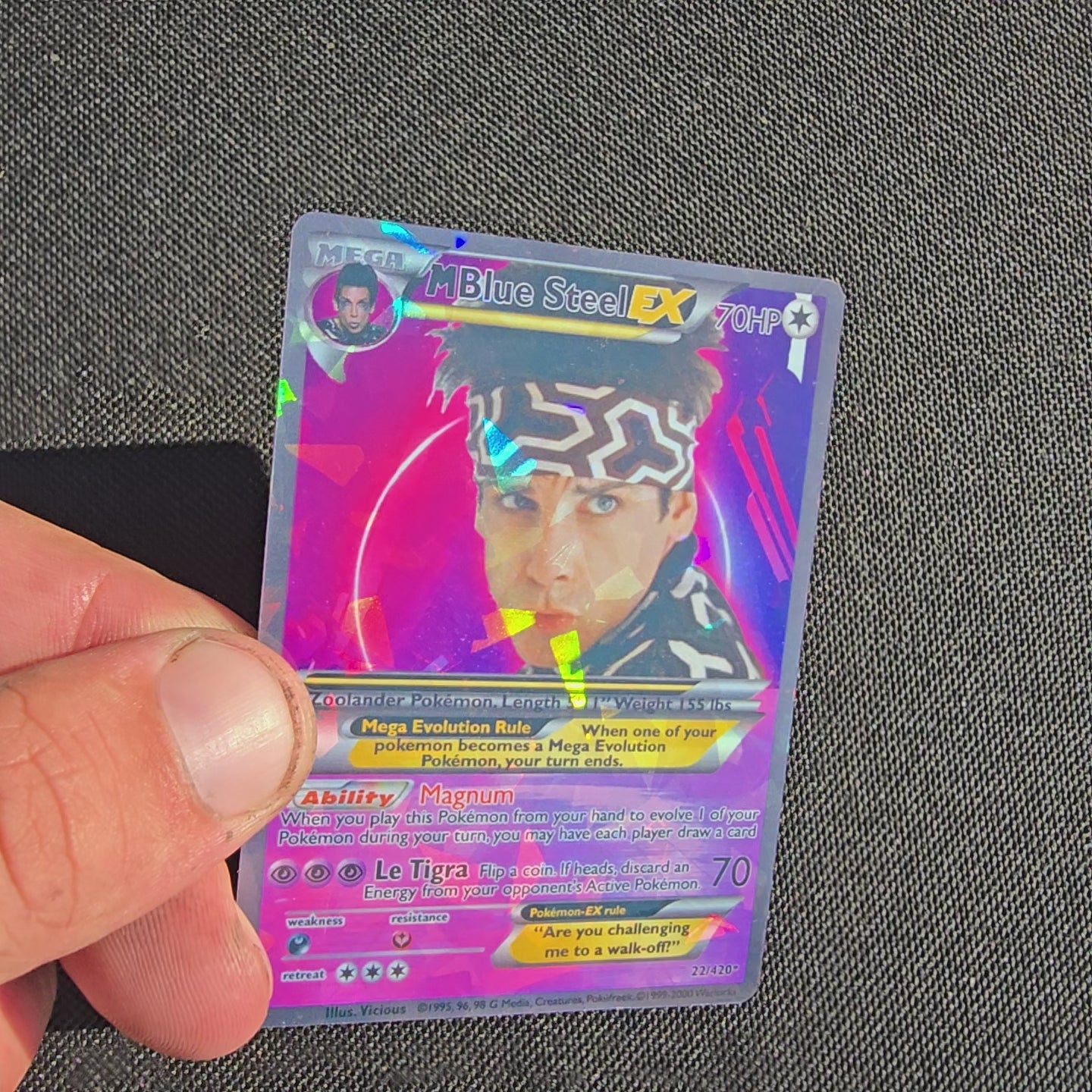 Blue Steel Zoolander Pokémon Card