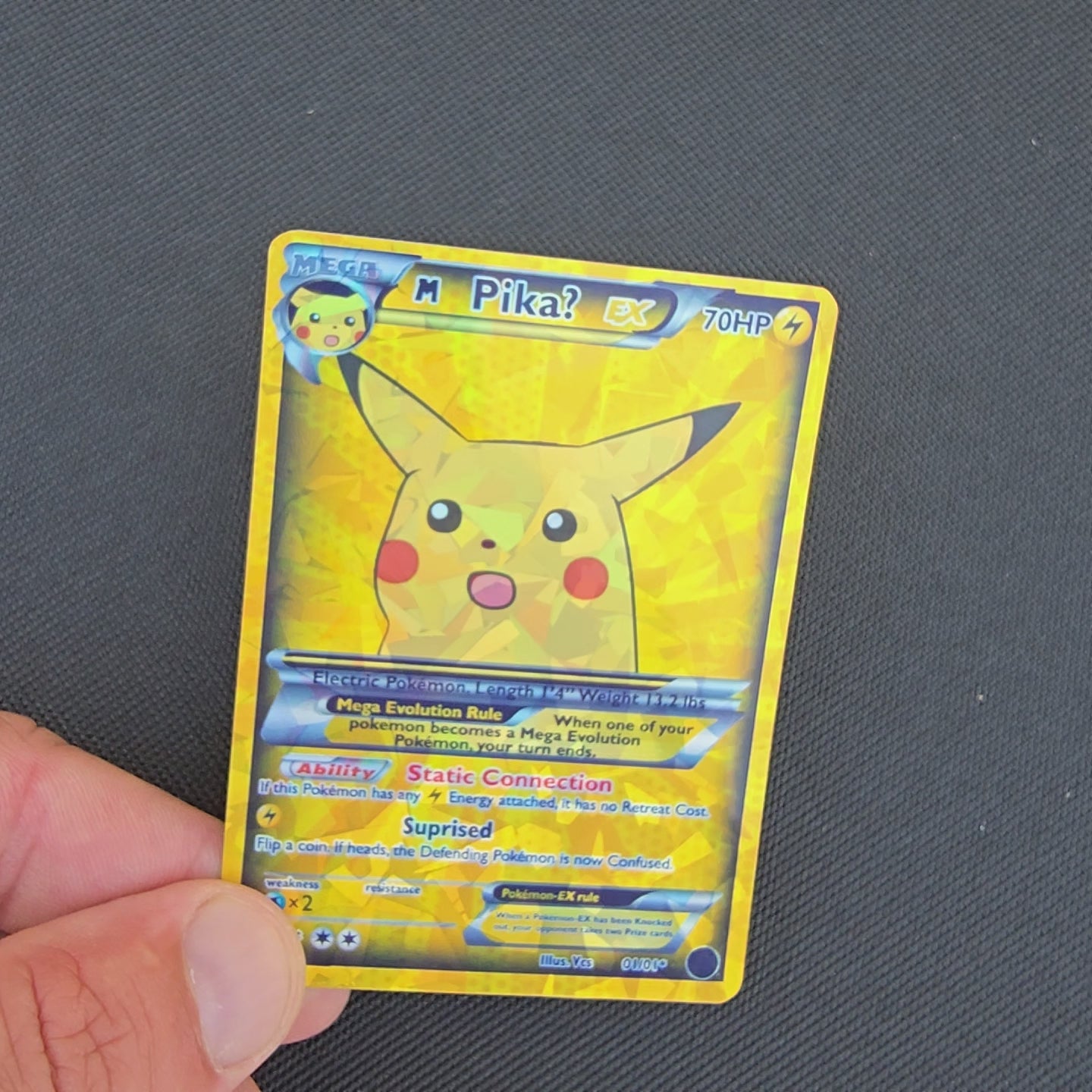 Surprised Pikachu Pokemon Card
