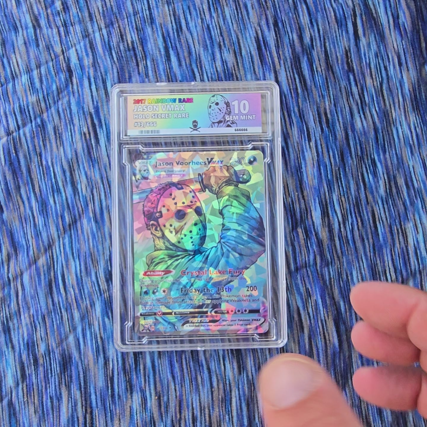 Jason Voorhees w/ custom slab Pokemon Card