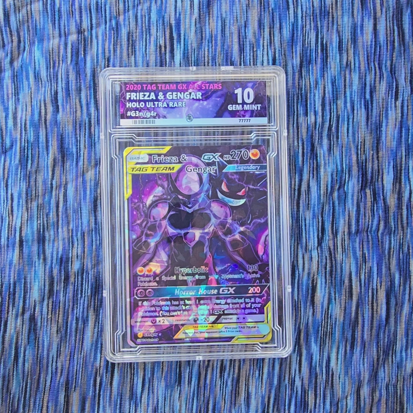 Frieza and Gengar Tag Team Pokemon Card w/ Custom Slab
