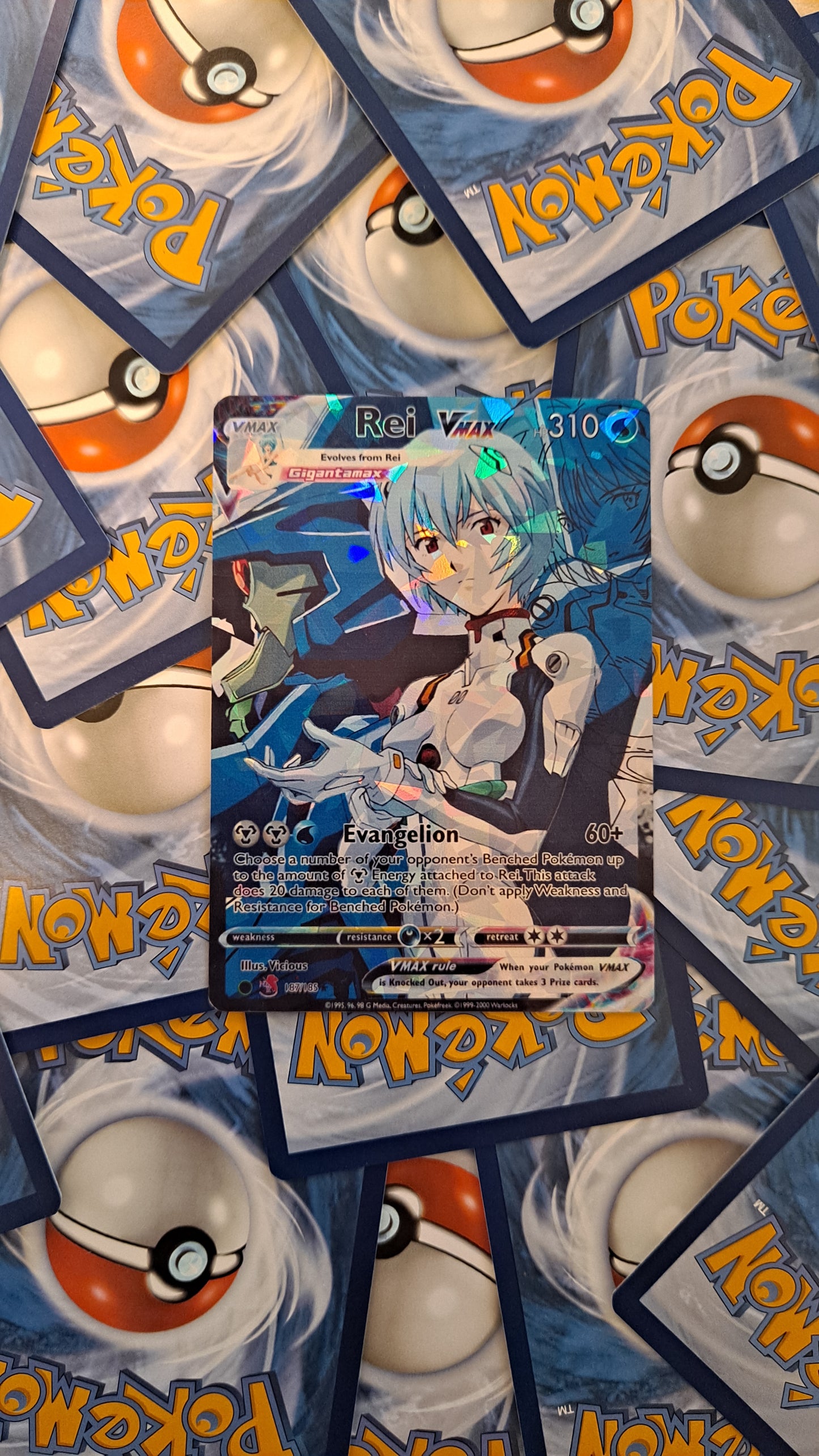 Asuka Langley and Rei Ayanami Pokemon Card bundle -  Neon Genesis Evangelion - Anime