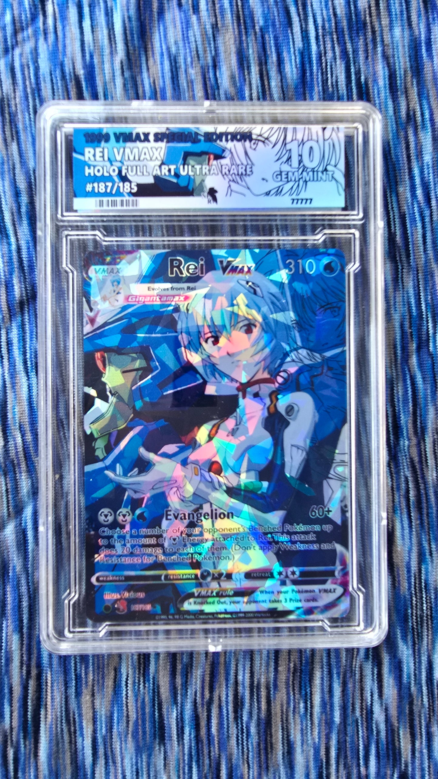 Rei Ayanami pokemon card w/ Custom Slab