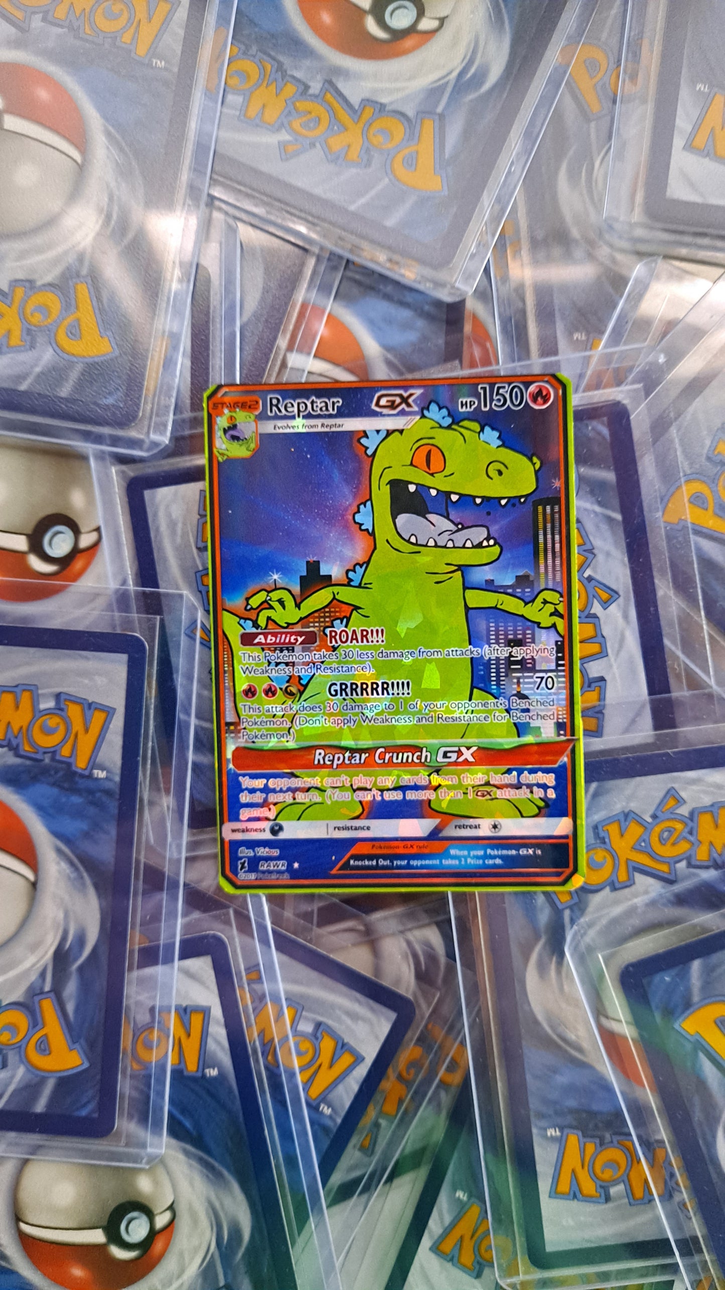 Reptar Pokemon Card - Rugrats ViciousProxies Reptar Pokemon Card - Rugrats ViciousProxies