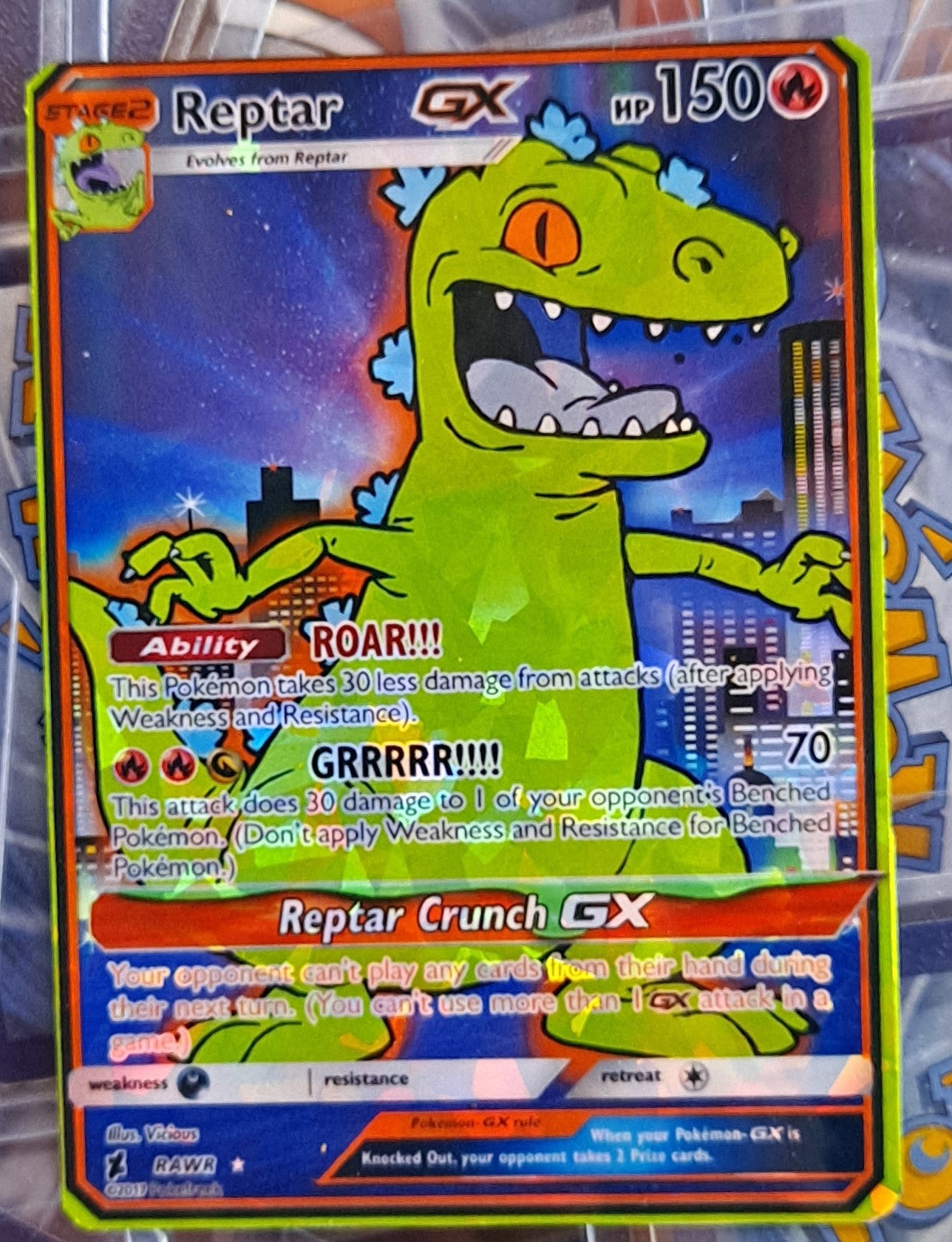 Reptar Pokemon Card - Rugrats