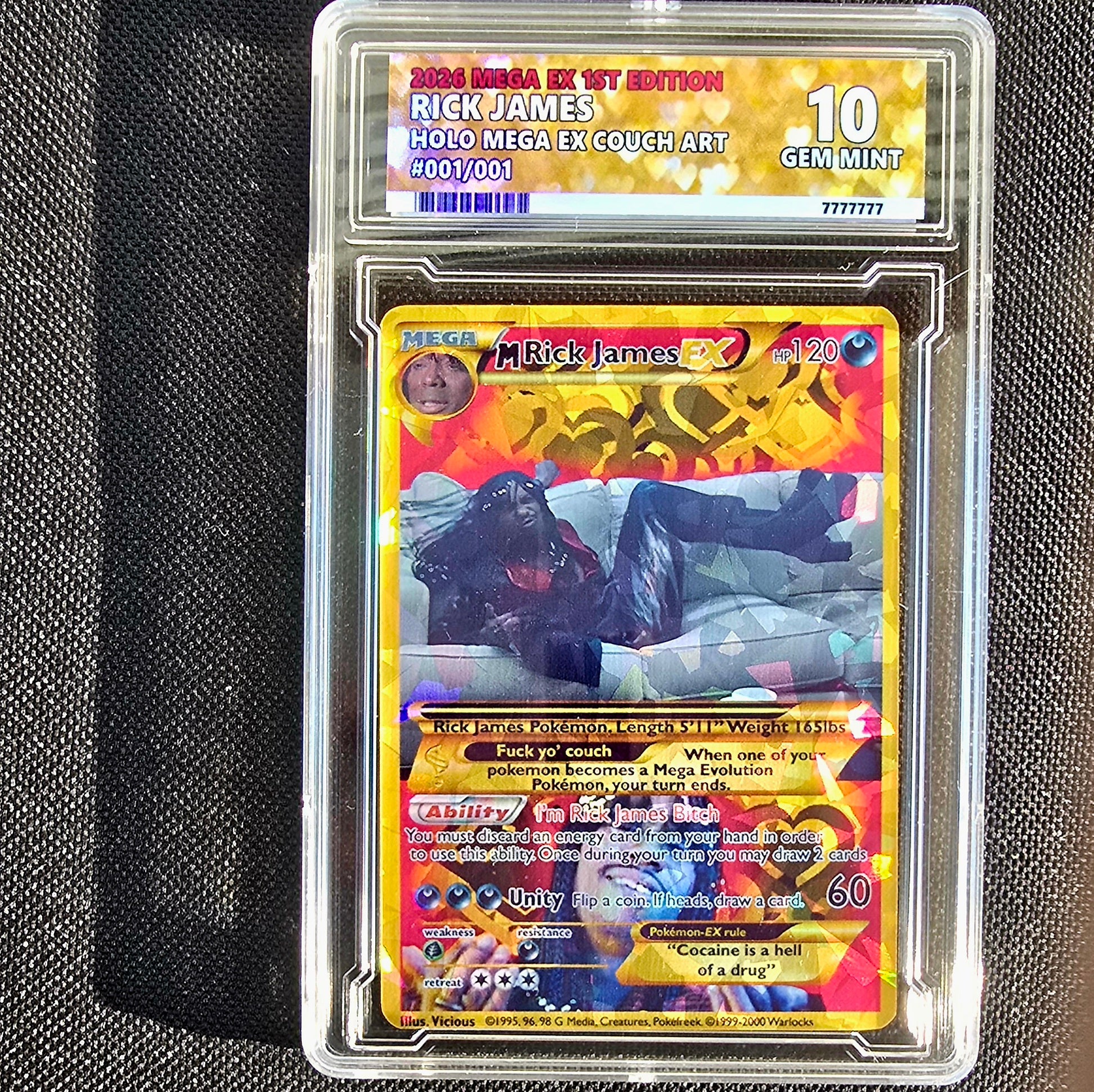 Rick James Pokemon Card with custom slab - Chappelle