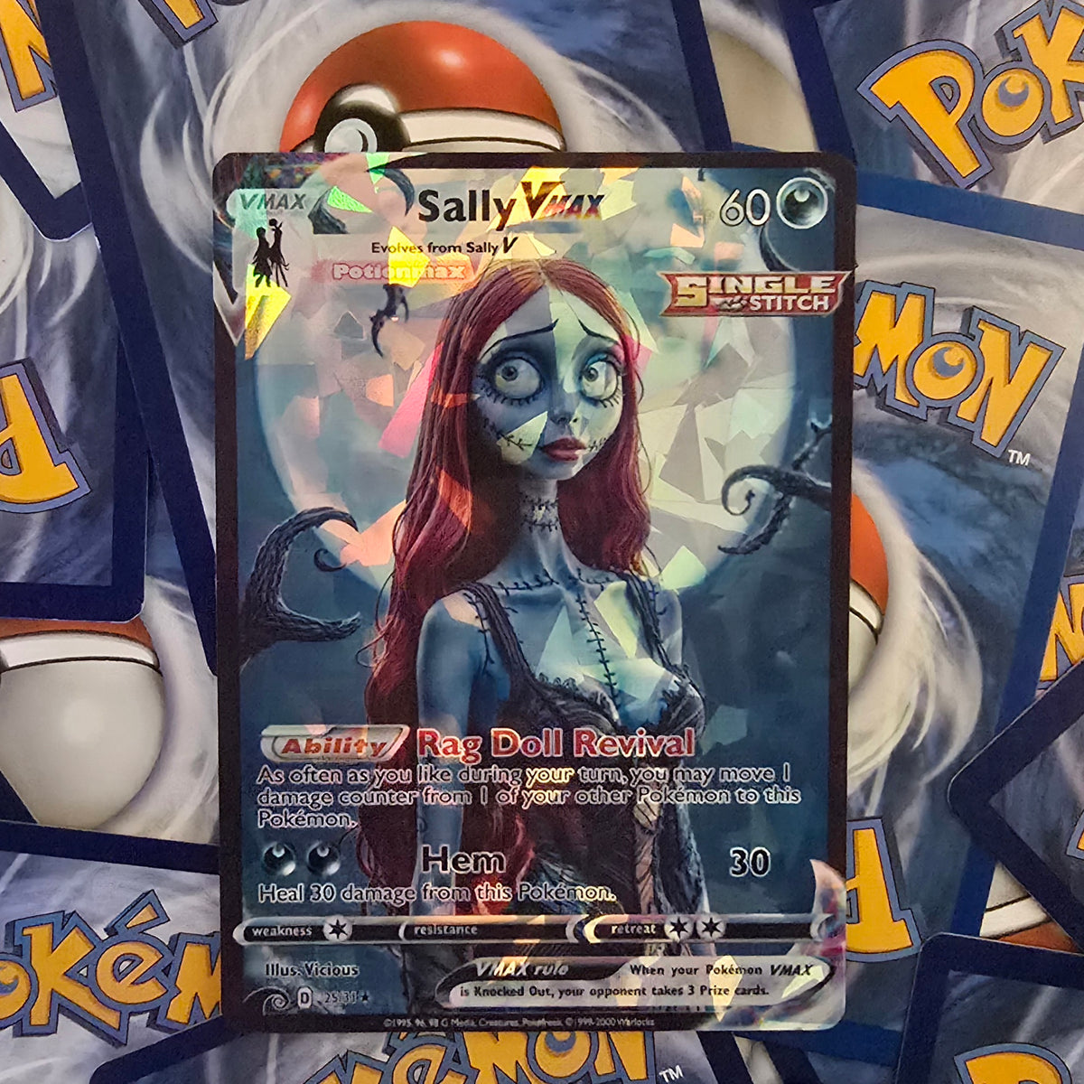 Sally Skellington Pokemon Card - Nightmare Before Christmas 