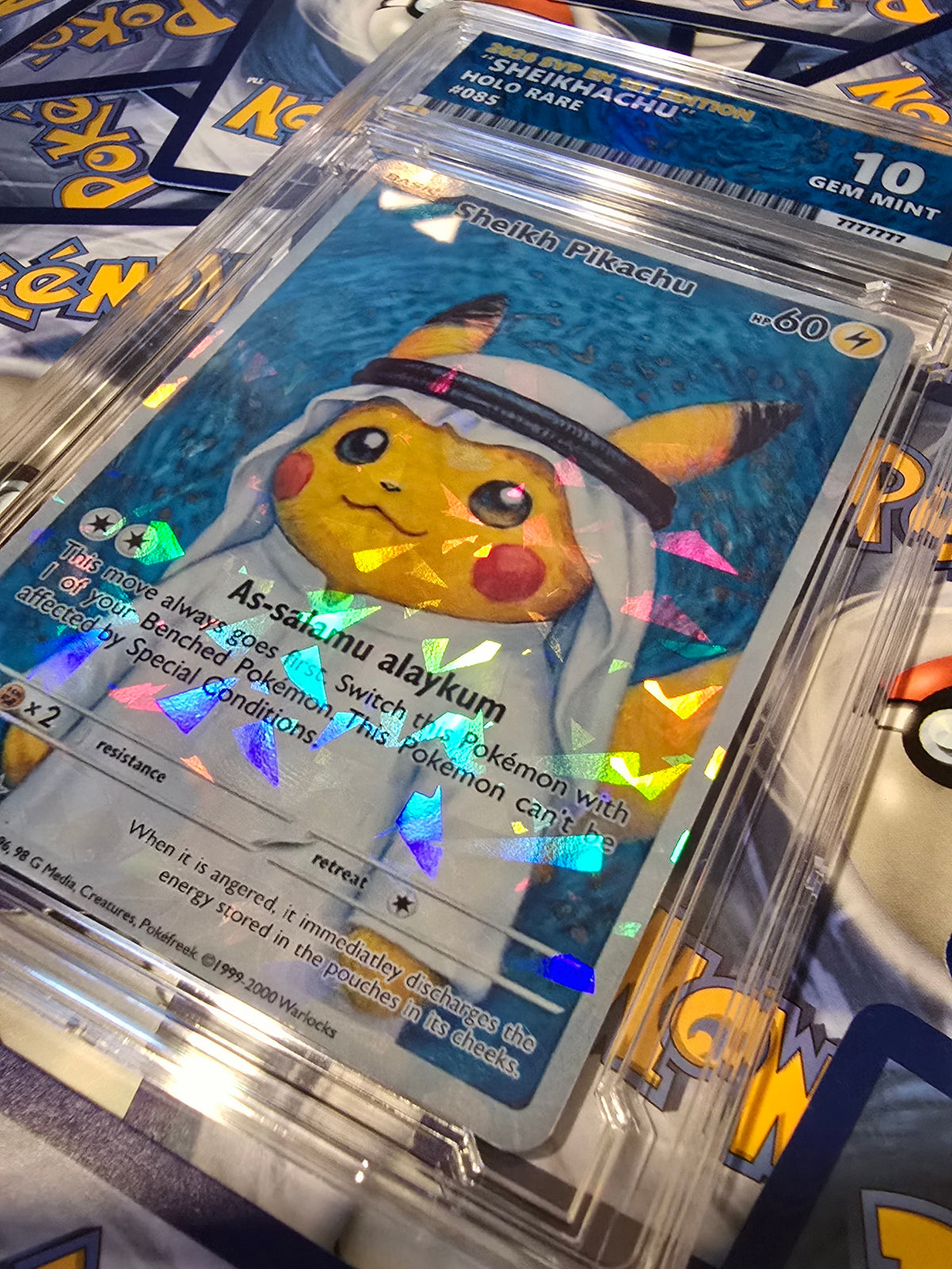 Sheikhachu Pokemon Card Custom Graded Slab