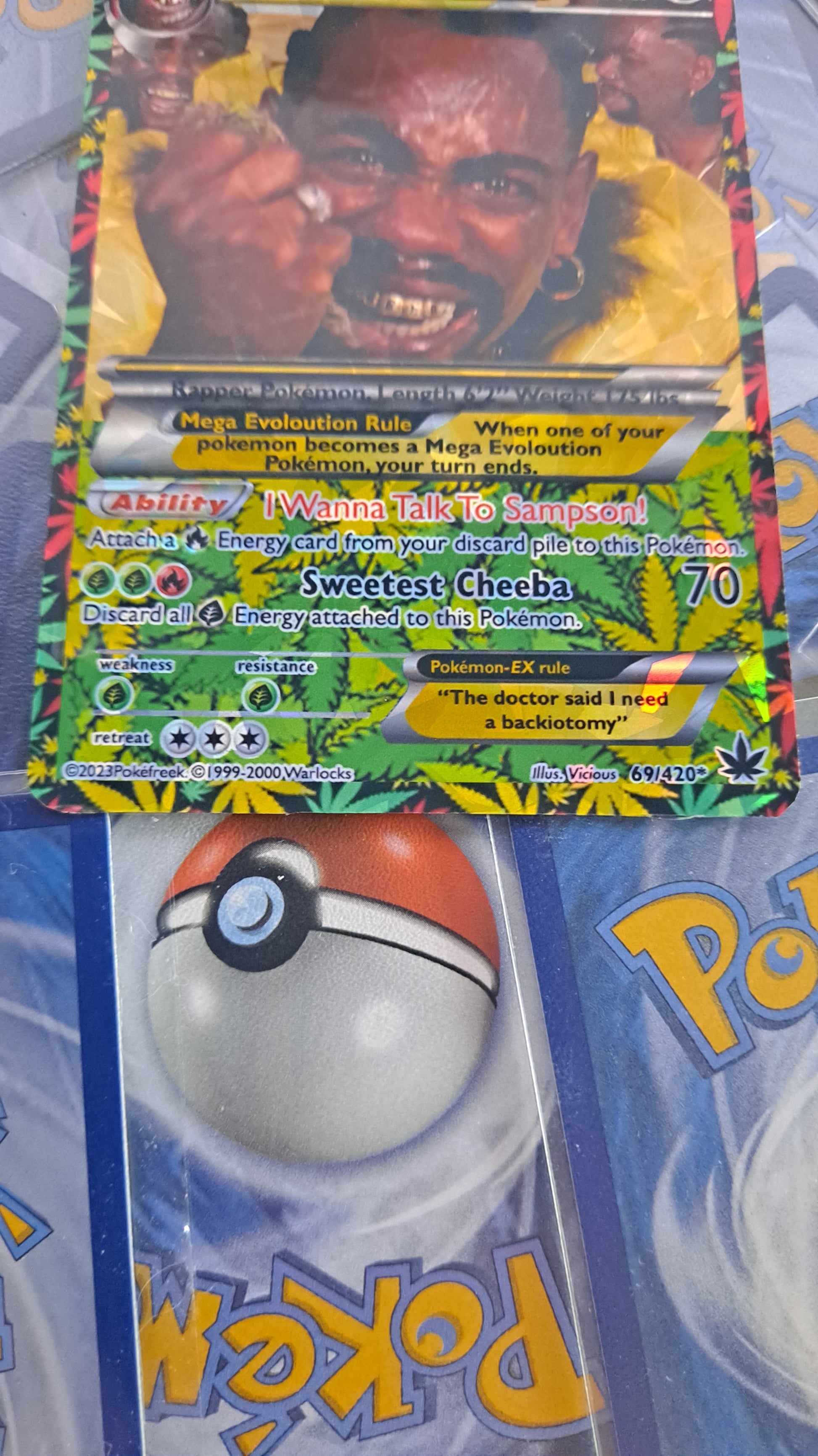 pokemon cards half cards Sir Smoke-A-Lot Pokemon Card