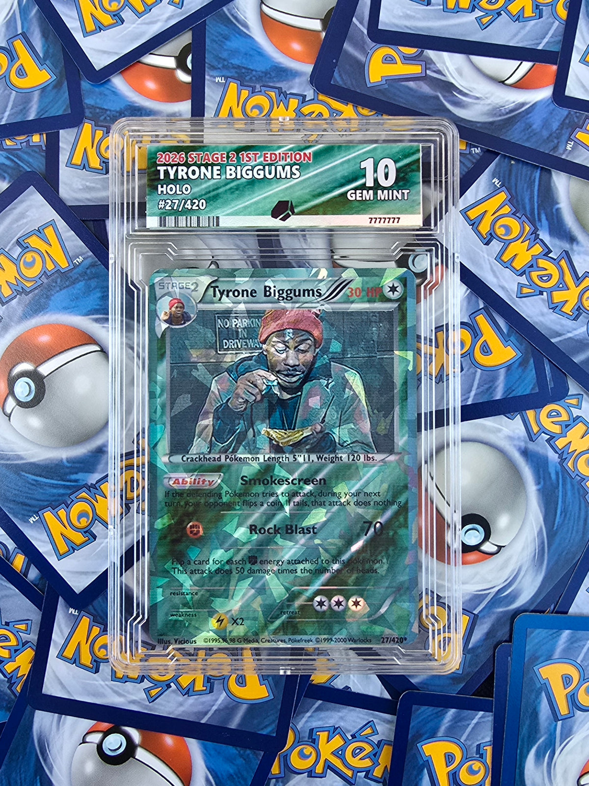 Tyrone Biggums Pokemon Card - Faux Graded Slab