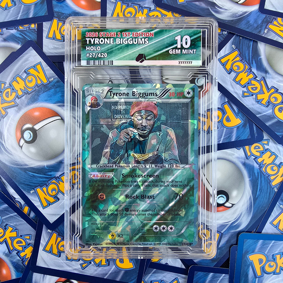 Tyrone Biggums Pokemon Card - Faux Graded Slab