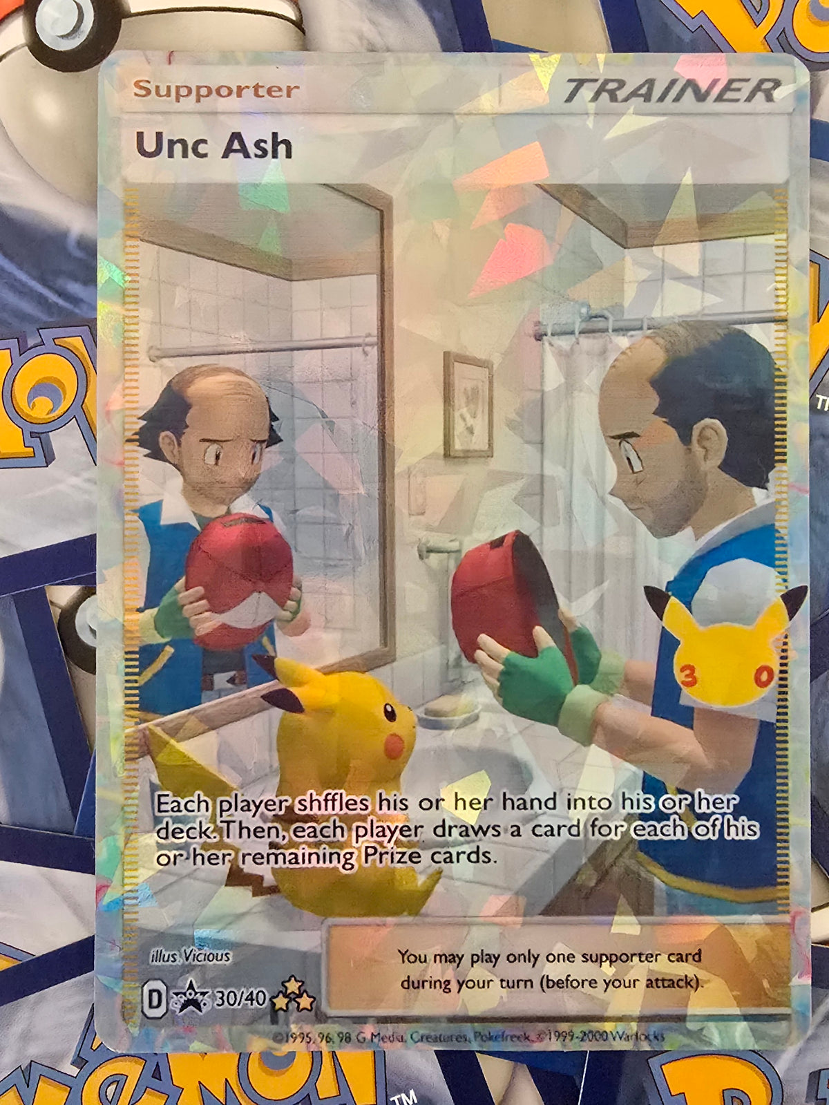 Unc Ash Pokemon Trainer Card - Holo