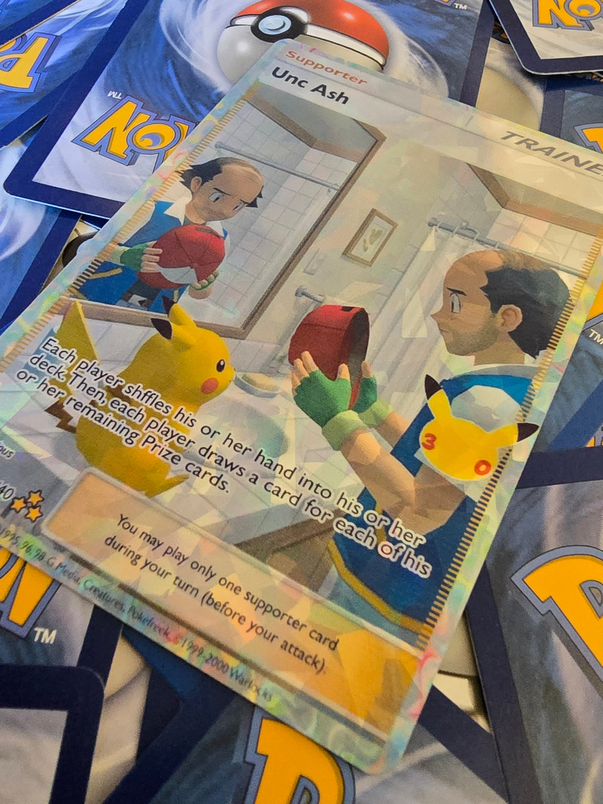 Unc Ash Pokemon Trainer Card - Holo
