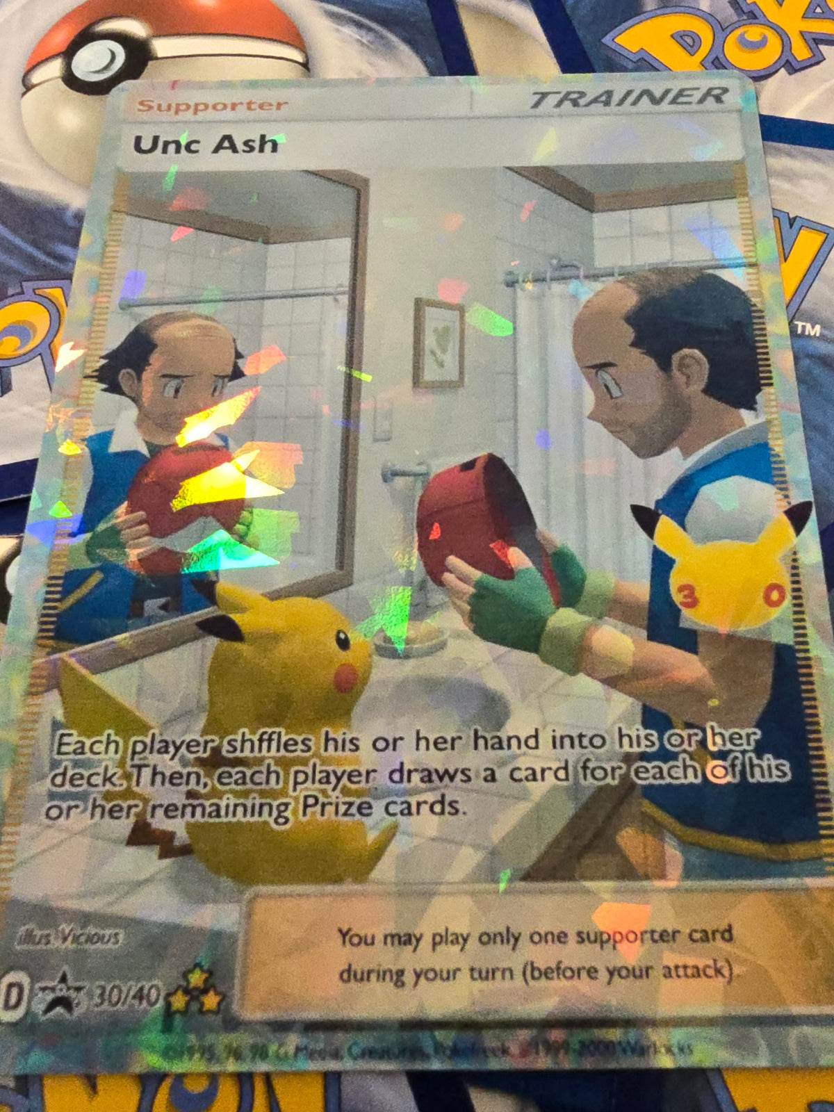 Unc Ash Pokemon Trainer Card - Holo